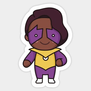 Cute Superhero Kid in Costume Sticker